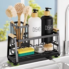 Sponge Holder for Kitchen Sink, Kitchen Sink Caddy with Suction Cup, Sink Org...