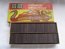 Vintage 1965 Dragon Dominoes by Halsam No. 920 Double Nine full 55 pieces