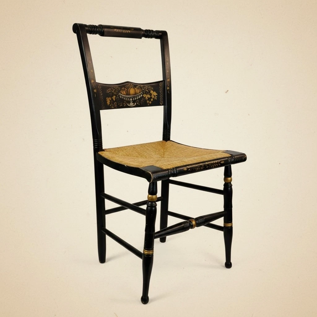 NICHOLS&amp;STONE ニコルス＆ストーン チェア アメリカ製 米製 米国製 NICHOLS & STONE Chair Gardener, MA Hitchcock Black & Gold Rocker