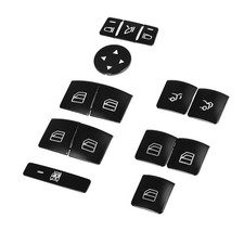 Set of 14 Window Switch Button Sticker Door Armrest Window Lift Switch Black