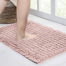Walensee Large Bathroom Rug Non Slip Bath Mat 72x24 Inch 72"x24", Dusty Pink