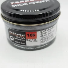 Tarrago Shoe Polish # 106 High Silver Cream Leather Protector 1.76 oz. 50ml Boot