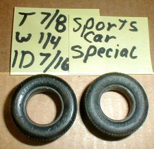 1 pair tread Good Year Tires 1/32 Slot Car T 7/8 X W 1/4 X 7/16 NOS