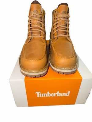 Mens Timberland Britton Road Mid Lace Wheat Full Grain Boots SZ 7.5 BOX DAMAGE