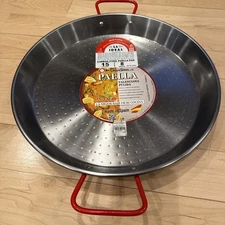 Authentic Spanish Carbon Steel Paella Pan 15 in/38 cm Serves 8 New