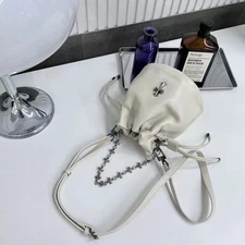 Chrome Hearts Pleated Drawstring Large Capacity Crossbody Bag Lucky Bag