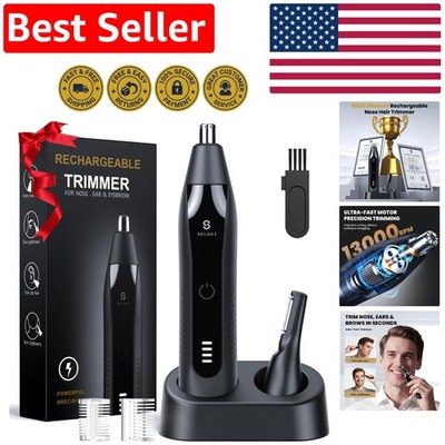 Powerful Dual Edge Nose and Ear Hair Trimmer - Easy Clean & Hygienic Grooming