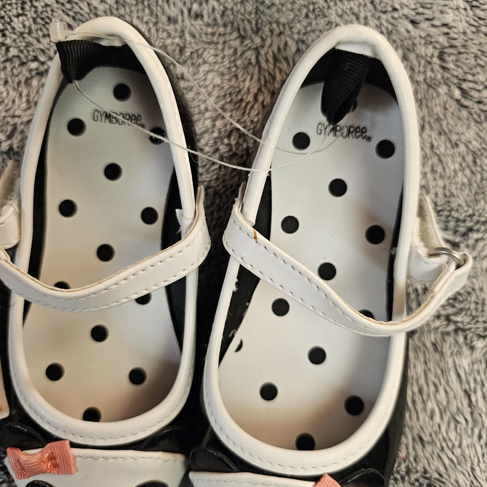 GYMBOREE ребенка ясельного возраста девочки размер 7 черный белый розовый панда MARY JANES платье туфли с Ярлыками - Изображение 4 из 4
