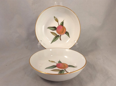 Set of 2 Royal Worcester Evesham Gold 5 5/8'' Fruit/Dessert/Sauce Bowls - England
