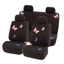 FB055114 Black Butterfly Embroidery Black with Butterfly Embroidery Full Seat