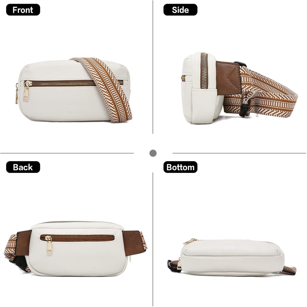 Trendy Adjustable Leather Fanny Pack for Women & Men – Soft Waist Belt Bag