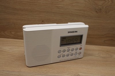 Sangean H201 AM/FM Waterproof Radio PLL Digital Tuning Presets Timer White