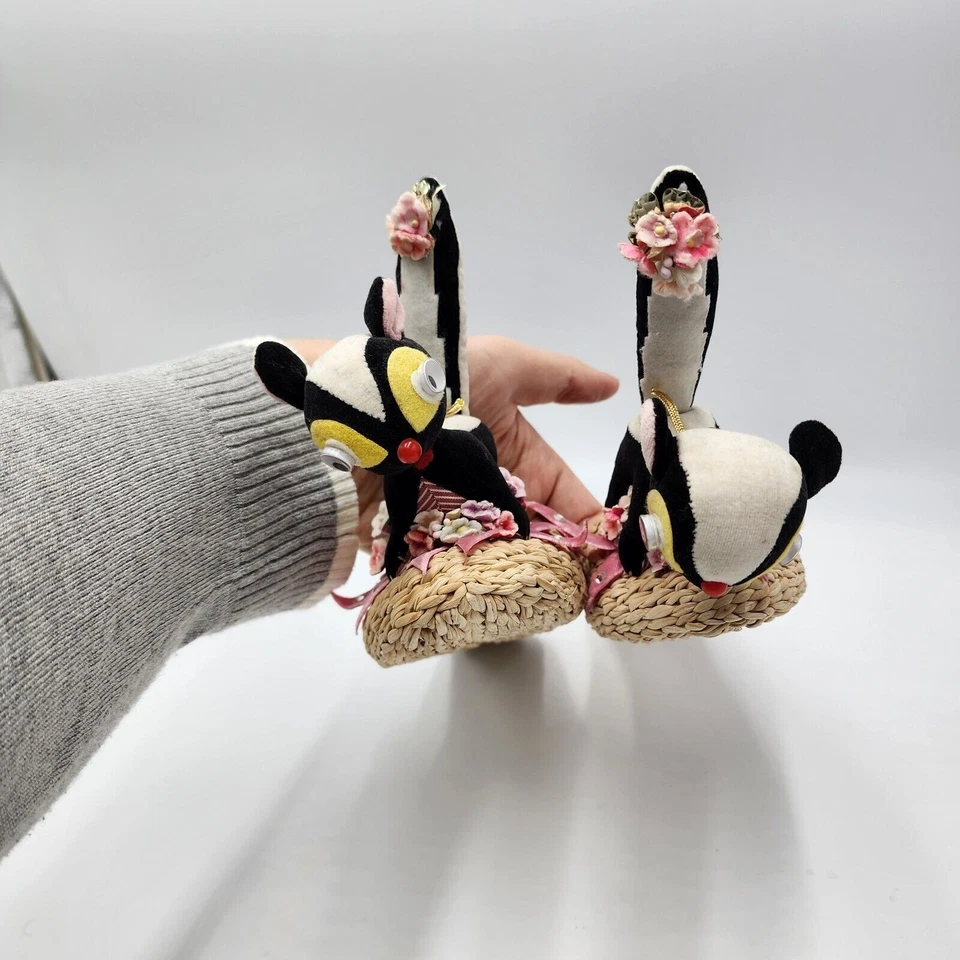 Zapatillas RARAS De Colección Años 60 Pana Mofeta Animal Novedad Extravagante Único Especial Foto 3 de 4