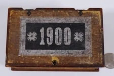 Small 3 1/4 x 5 1/8" Wood Cigar Box "1900" Chicago Biz Ernest Kunde C32A