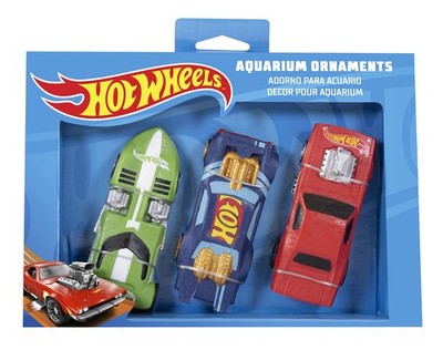 Penn-Plax Hot Wheels Cars | 3-Piece 4  (W) x 1.75  (D) x 1.2  (H), Multicolor