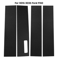 Carbon Fiber Window Pillar Post Trim Sticker For Ford F150 2015-2025 Accessories