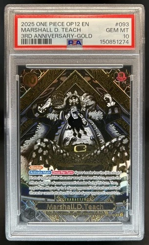 2025 One Piece 3rd Anniversary Marshall D Teach Gold #OP09-093 PSA 10 GEM MINT
