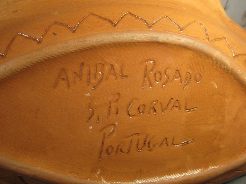 Fish Shaped Handmade Pottery Platter Decorative 14.5" x 7.5" Portugal RESTORED - Picture 10 of 16