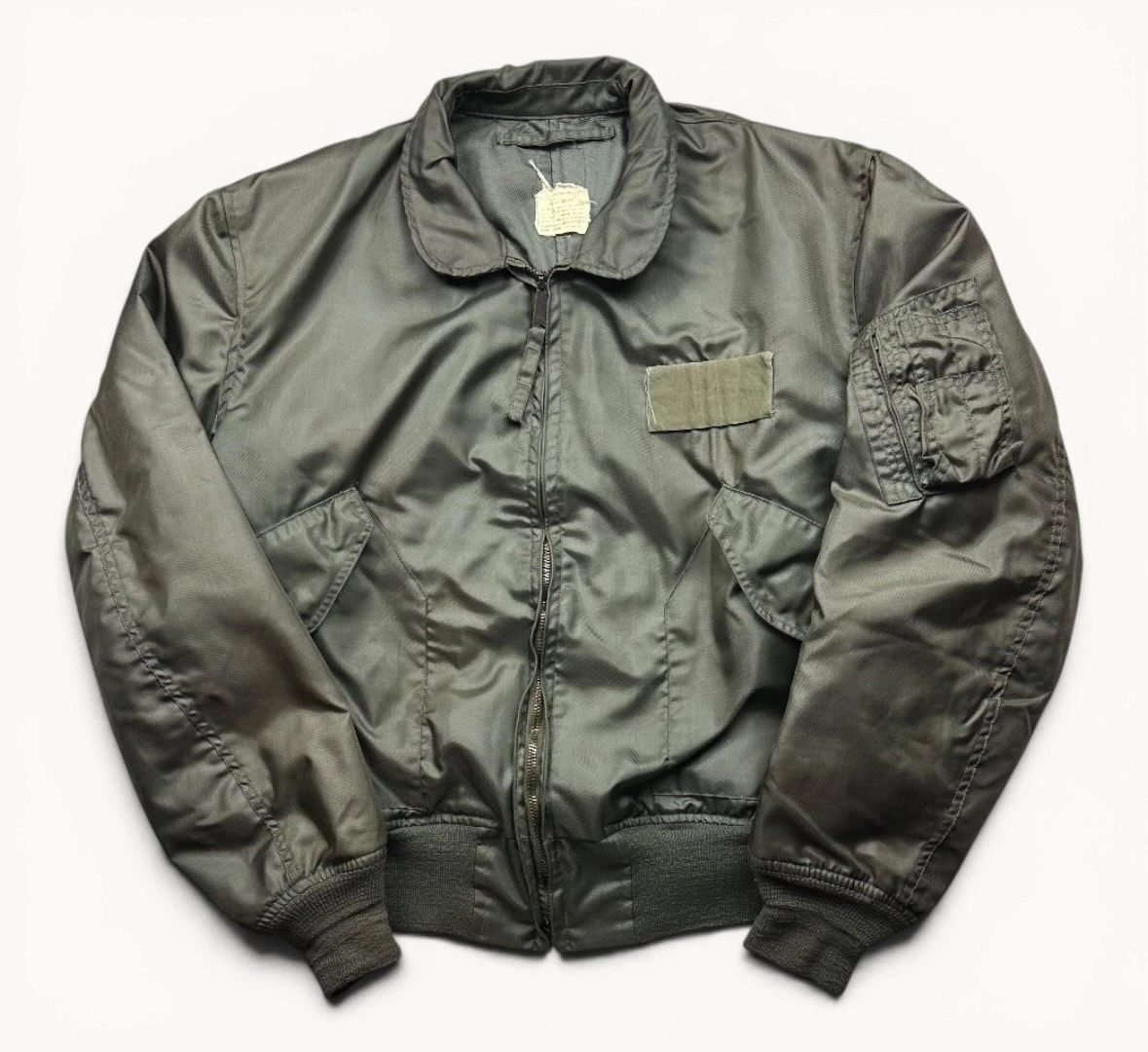 Vintage Men’s Army Summer Flight CWU-36P Bomber Jacket 70s Nylon Sz L Military