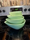 Fire King Jadeite Teardrop Nesting Bowls - Full set of 4
