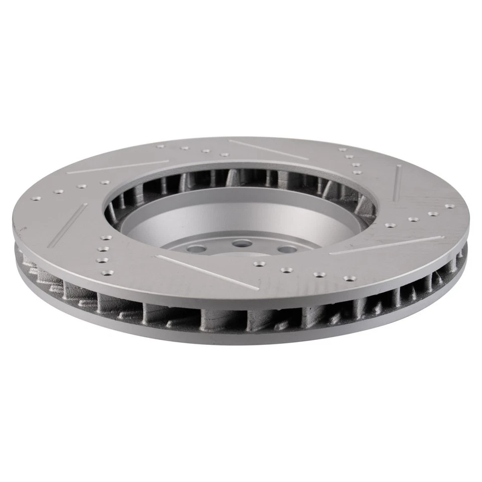 Par delantero recubierto ranurado perforado de rotor de freno de rendimiento para Audi VW Foto 3 de 4