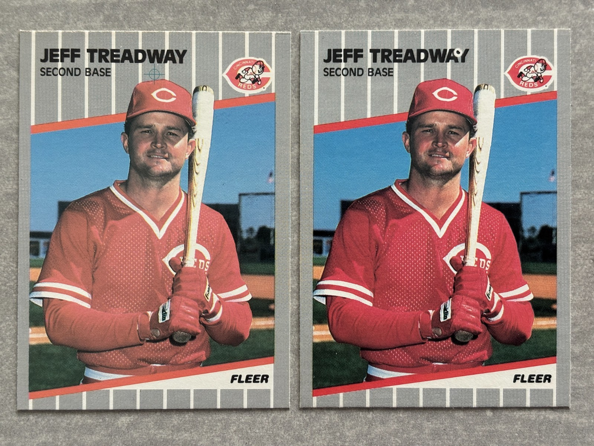 2) 1989 Fleer JEFF TREADWAY 