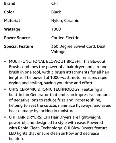 New! CHI Round 3 In 1 Blowout Brush -Smooth Frizz Free, 3 Interchangeable Heads - Picture 6 of 9