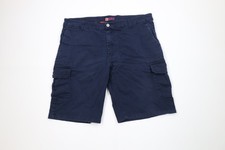 Vintage Red Bull Racing Mens 38 Faded Spell Out Cargo Shorts Navy Blue Cotton