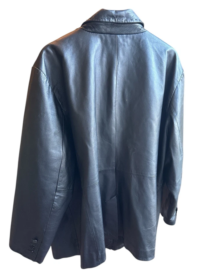 Venezia Leather Women’s Black Genuine Leather Blazer Jacket Plus Size 26/28 Y2K - Image 3 of 4