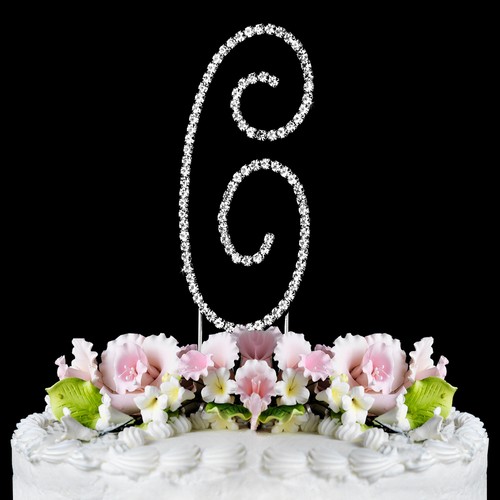 Kristall Monogramm Initiale Hochzeitstorte Topper Top - Bild 14 von 38