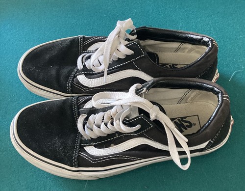 Vans Old Skool Shoes Size 7 Men 8.5 Women. Black w/ White. In Great Condition! - 第 1/4 張圖片