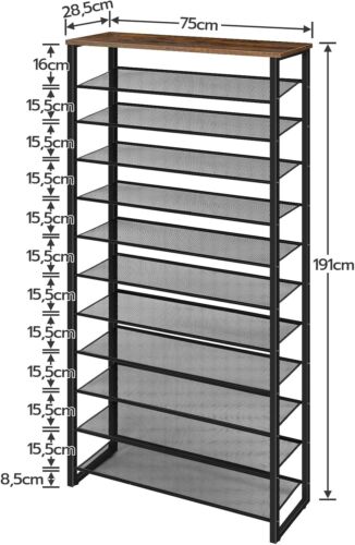 HOOBRO Große Schuhregal 12 Ebenen Schuhständer Schuhablage Schuhschrank - Bild 5 von 11