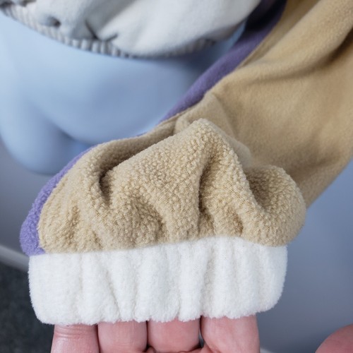 Forever 21 JRS. Cropped Hoodie Sweatshirt SMALL S Ivory, purple, and tan / A256 - Picture 4 of 8