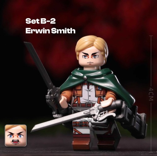 Attack on Titan LEGO Minifigures COMPLETE SET - Eren Armin Mikasa, Levi Ackerman - Picture 11 of 19