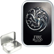 Image of House of Targaryen, Hinged Tobacco Tin, Game of Thrones. Storage Tin 1oz & 2oz