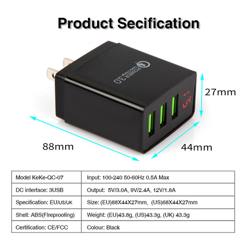 3 Multi-Port Fast Quick Charge QC 3.0 USB Hub Wall Charger Power Adapter LOT - Picture 7 of 15