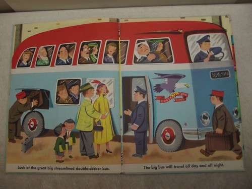 1951 BIG GOLDEN BOOK CAR AND TRUCK RICHARD SCARRY VINTAGE CHILDRENS LARGE BOOK - Foto 6 di 6