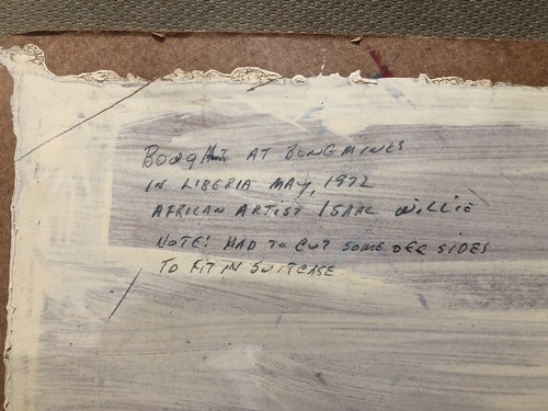 Vintage Signed African Artist  Isaac Willie 1972 Oil Painting Bought in Liberia - Picture 10 of 12