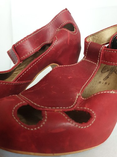 FLY GIRL (by FLY LONDON) Red Platform Heels ~ EU 38 ~ Pre-Owned - Picture 13 of 14
