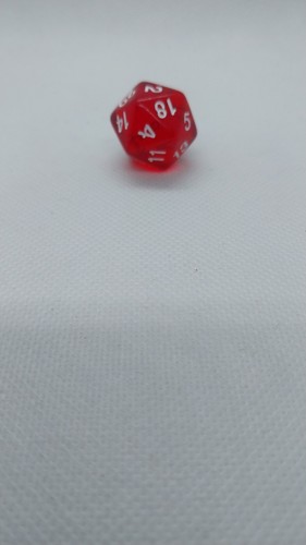 Basic D20 Die For RPGs D&D Crystal Clear Red - Picture 4 of 6