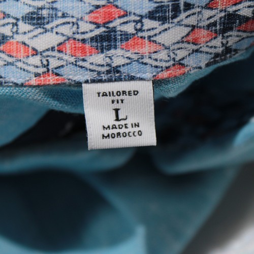 Robert Graham NWT Bennett Casual Short Sleeve Button Down Shirt Size L in Blue - Picture 9 of 10