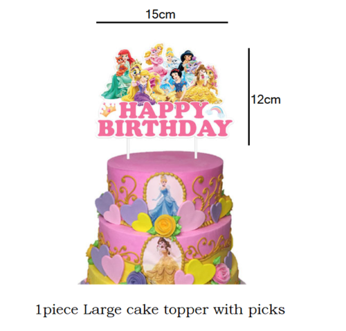 Princesa Telón de Fondo Feliz Cumpleaños Banners Cupcake Niños Cumpleaños Fiesta Decoración - Imagen 21 de 25