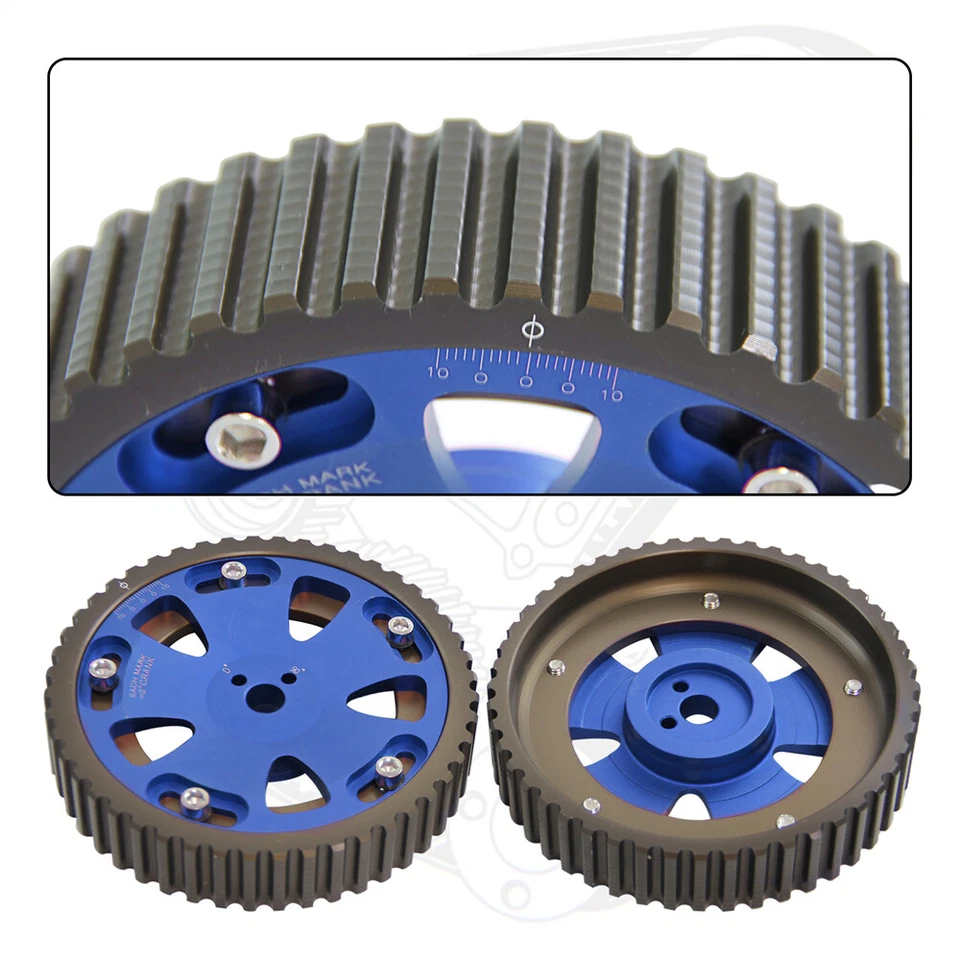 Engranaje de leva ajustable para Mitsubishi Lancer EVO 1-9 Eclipse DSM 4G63 azul 2 piezas Foto 4 de 4