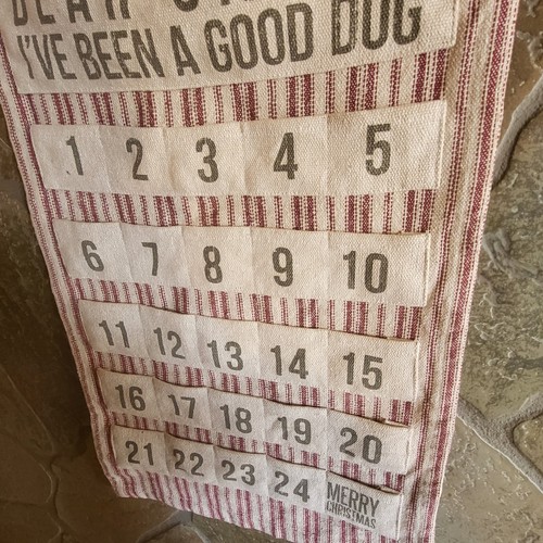 Primitives by Kathy Rustic Fabric Advent Countdown Calendar Dog Christmas Sign - Picture 5 of 13