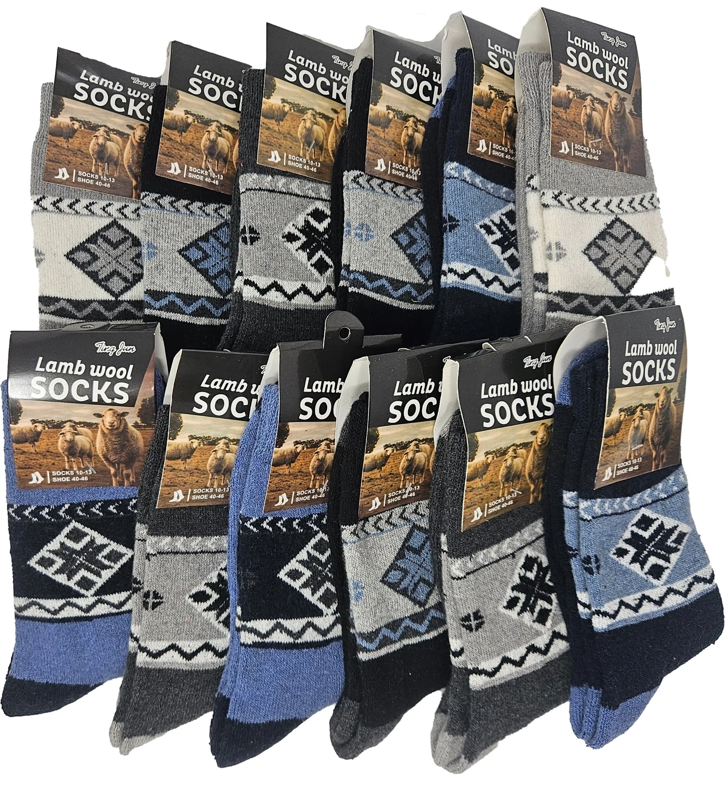 Men Wool Socks Size 10-13 Winter Warm Lamb Wool Socks Christmas Gift 12 Pairs
Opens in a new window 