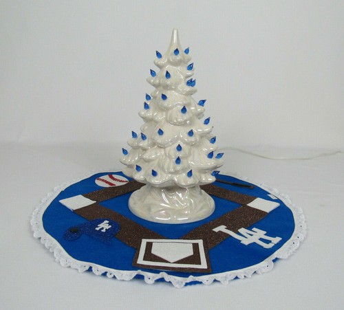 Vintage 1960er Holland Form 12" Keramik beleuchtet Weihnachtsbaum Los Angeles Dodgers - Bild 3 von 12