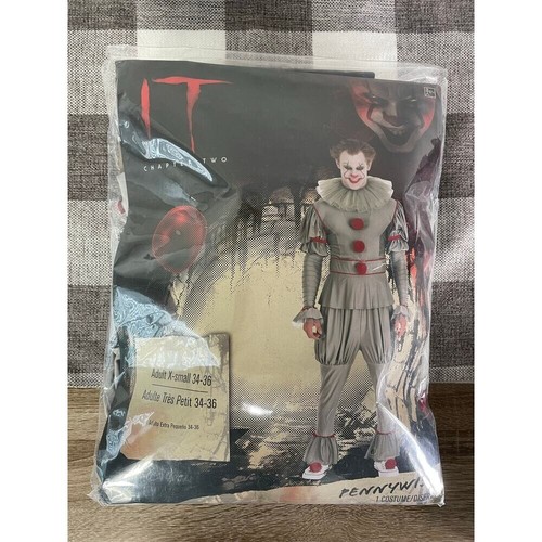 IT Pennywise Erwachsenen Kostüm lizenziert Horror Clown Film Halloween Neu mit Etikett