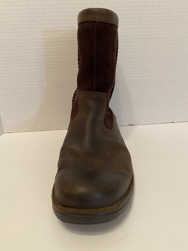 Auth UGG Forester Leather & Suede Sheepskin Snow Boots Shoes 1007796 - Sz 9 - Picture 15 of 18