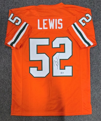MIAMI HURRICANES RAY LEWIS AUTOGRAPHED SIGNED JERSEY BECKETT HOLOGRAM - 第 1/3 張圖片