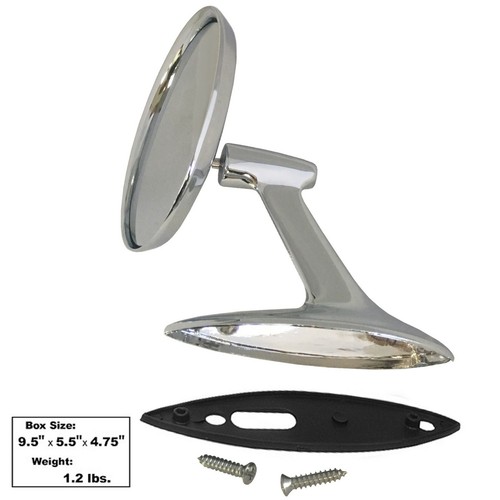 1953~1954 Chevy 150 210 Bel Air Nomad Outside Door Mirror Chrome w/Hardware 4024 - Foto 1 di 2
